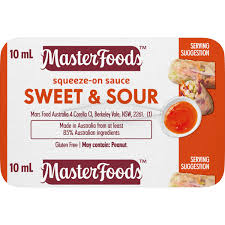 MASTERFOODS SWEET SOUR SAUCE PC 100 x 10ml