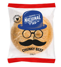 NATIONAL PROPER CHUNKY BEEF PIES 16x180gm  20267