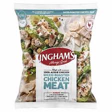 INGHAMS CHICKEN MEAT DICED FREE FLOW 1kg  GF(6)