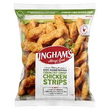 INGHAMS COUNTRY CHICKEN STRIPS 1kg (5)  H