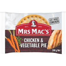 MRS MACS CHICKEN AND VEG PIES 12x175gm