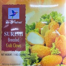 KINGFISHER BREADED SURIMI CRAB CLAWS 1kg (10)
