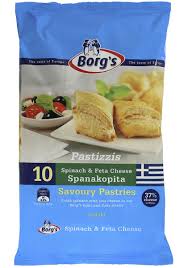 BORGS SPINACH FETA PASTIZZIS 625gm 10pcs  (10)