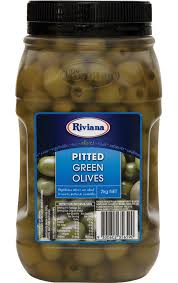 RIVIANA PITTED GREEN OLIVES 2kg