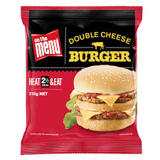 ON THE MENU DOUBLE CHEESE BURGER 12x215gm