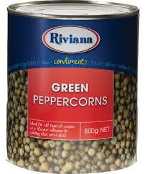 SANDHURST  GREEN PEPPERCORNS 800gm (12)